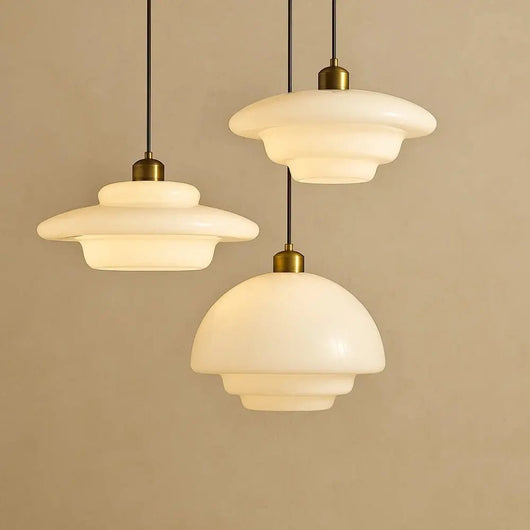 Luminaire Suspension En Verre - Sphère Opale | Korida - vue 7 | Azeniah