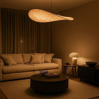 Luminaire Suspension Japandi - Voile Tressé | Lumena - vue 8 | Azeniah