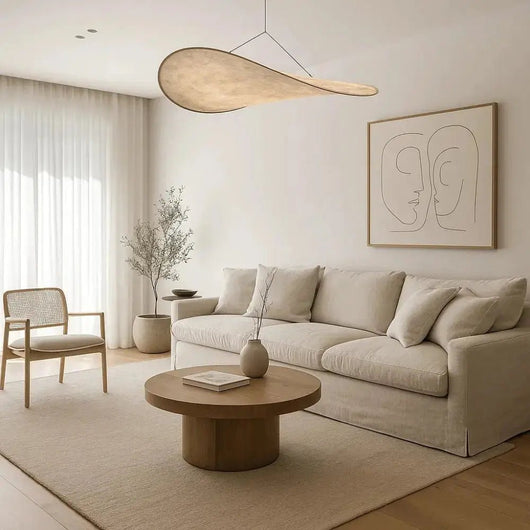 Luminaire Suspension Japandi - Voile Tressé | Lumena - vue 6 | Azeniah
