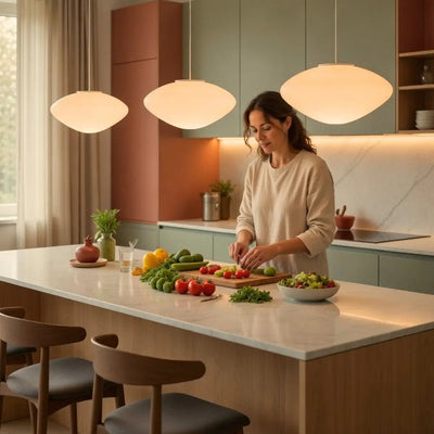 Luminaire Suspension Led - Ombre Galet | Opalia - vue 3 | Azeniah