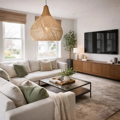 Luminaire Suspension Rotin - Ombre Naturelle | Orivala - vue 5 | Azeniah