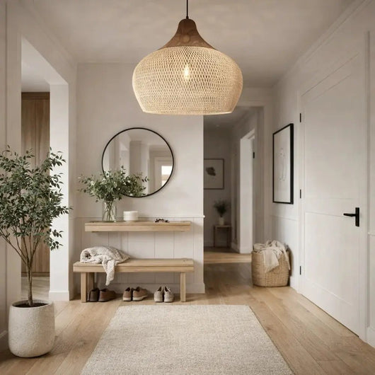 Luminaire Suspension Rotin - Ombre Naturelle | Orivala - vue 3 | Azeniah