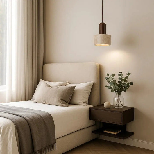 Luminaire Suspension Travertin - Marbre Brut | Tavernia - vue 2 | Azeniah