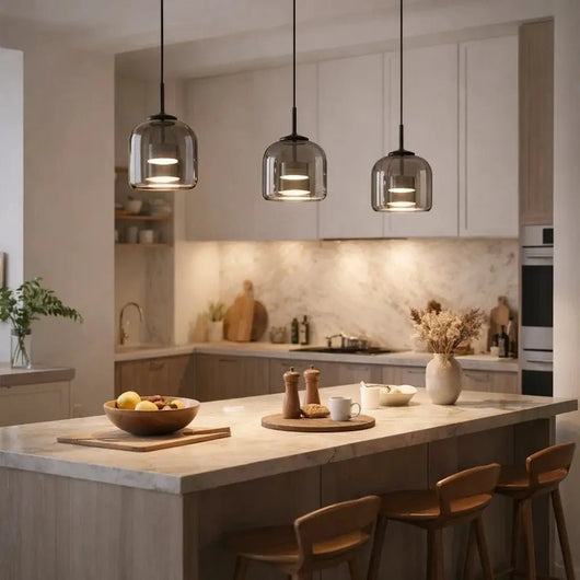 Luminaire Suspension Verre - Cristal Fumée | Ombrysa - vue 13 | Azeniah