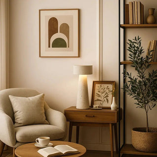 Luminaire Travertin de Table - Pierre Sculptée | Travena