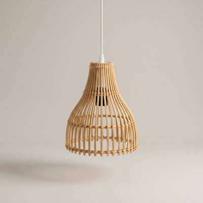 Lustre Bambou Tressé Ø 24 cm Cuisine et Îlot Ilonya - Azeniah