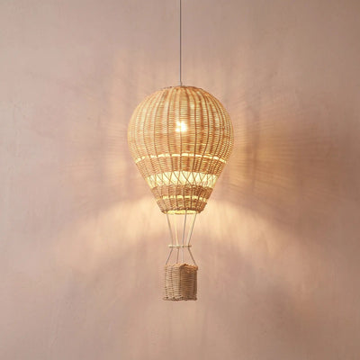 Lustre Montgolfière Rotin LED Chambre Bébé Balnora - Azeniah