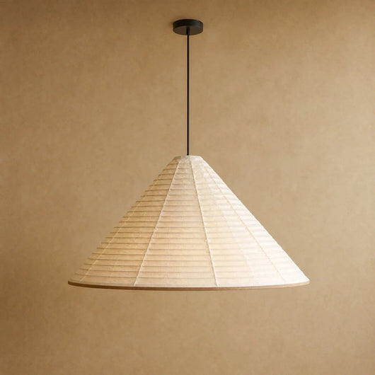 Lustre Salle à Manger Cône Plissé Papier de Riz Yuména - Azeniah
