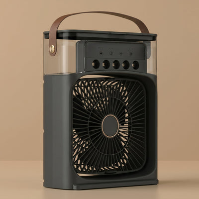 Mini rafraîchisseur d'air USB Tisselia coloris noir sur fond beige