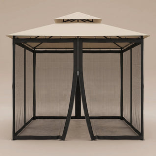 Moustiquaire de Tonnelle 3x3 m 4 Côtés Zippée Anti-Insectes | Brizaly
