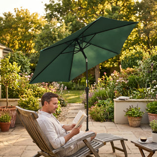 Parasol de Jardin Inclinable 2,6 m Aluminium Manivelle Anti-UV | Solvane
