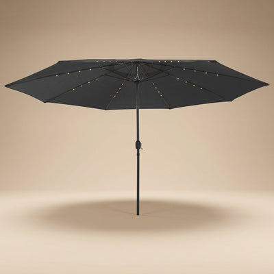 Parasol de jardin LED rectangulaire anthracite Solyra, vue produit
