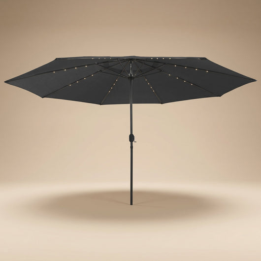 Parasol de jardin LED rectangulaire anthracite Solyra, vue produit