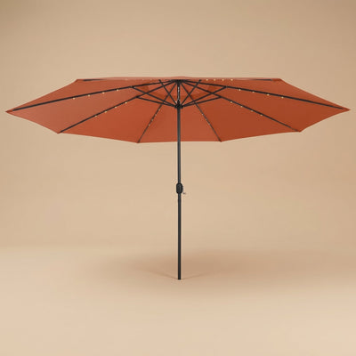 Parasol de jardin LED rectangulaire terracotta Solyra, vue produit