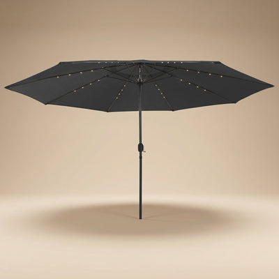 Parasol de jardin LED rectangulaire anthracite Solyra, vue produit