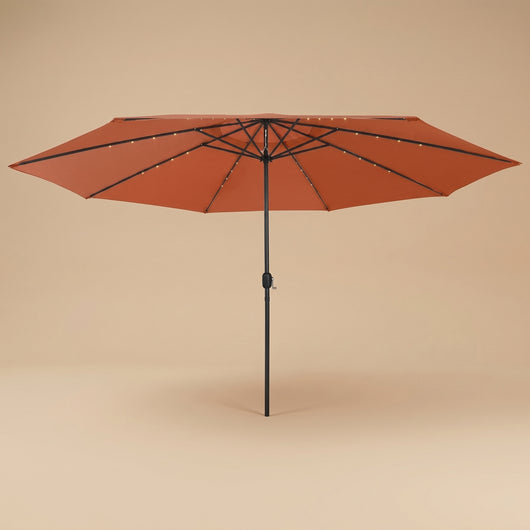Parasol de jardin LED rectangulaire terracotta Solyra, vue produit