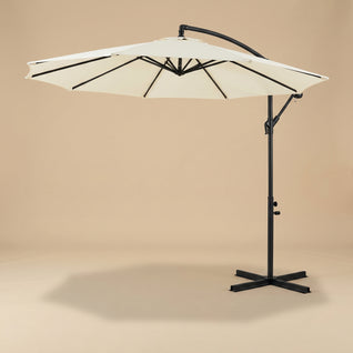 Parasol Déporté Inclinable Ø2,95 m Base Croisée 5 Coloris | Calvane