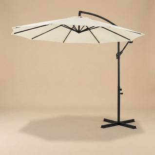 Parasol Déporté Inclinable Ø2,95 m Base Croisée 5 Coloris | Calvane