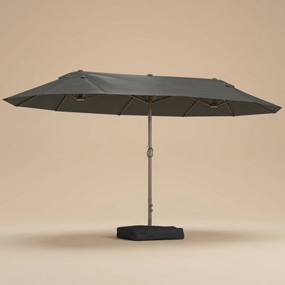 Parasol de terrasse double rectangulaire acier Ombralis, packshot