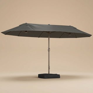 Parasol de Terrasse Double Rectangulaire 4,6 m Acier Manivelle | Ombralis