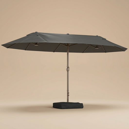 Parasol de terrasse double rectangulaire acier Ombralis, packshot