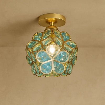 Plafonnier En Verre - Mosaïque Dorée | Crystalin | Azeniah