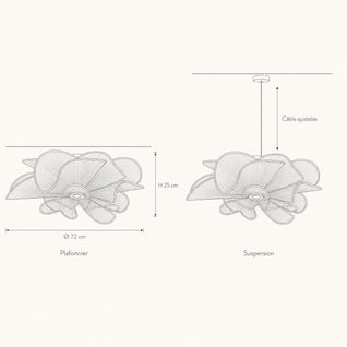 Plafonnier Fleur, Éclosion Plissée | Blomina