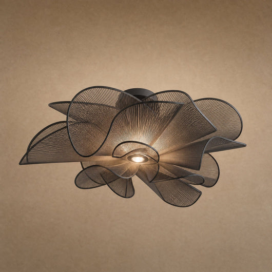 Plafonnier Fleur Éclosion Plissée, Ø 72 cm Blomina - Azeniah