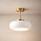 Plafonnier Luminaire Doré - Verre Opale | Skandera