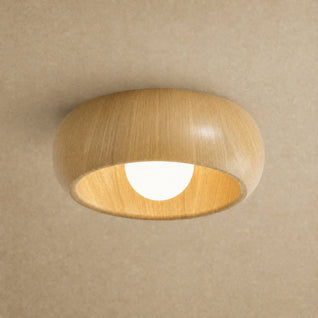 Plafonnier Rétro LED Effet Grain de Bois Ø 30 cm | Nocérya