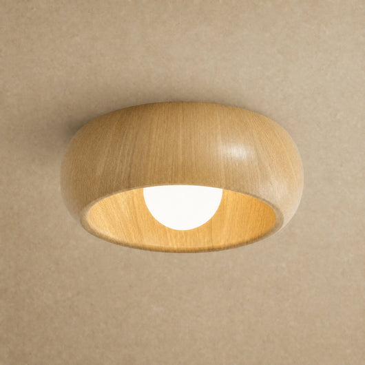Plafonnier Rétro LED Effet Grain de Bois Ø 30 cm Nocérya - Azeniah