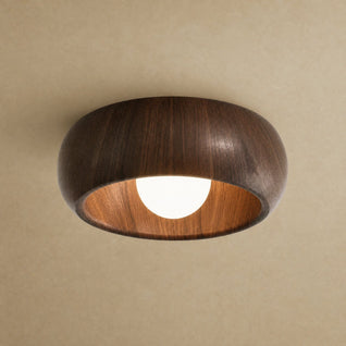 Plafonnier Rétro LED Effet Grain de Bois Ø 30 cm | Nocérya