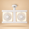 Plafonnier Ventilateur Double LED E27, 2 Têtes Orientables | Gemelys