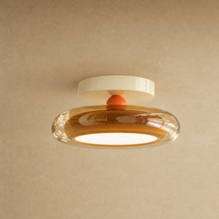 Plafonnier Verre Coloré LED Intégrée Ø 20 cm | Prisméa