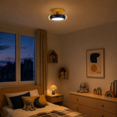 Plafonnier Verre Coloré LED Intégrée Ø 20 cm Prisméa - Azeniah
