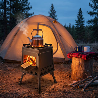 Poêle à Bois Camping Pliable Acier 22x22x35 cm Sac Inclus | Rovnak