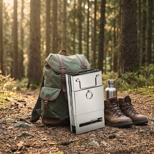 Poêle à Bois Camping Pliable Inox Grille Charbon | Kemnor
