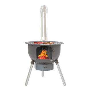 Poêle à Bois Inox Multifonction - Mobile Extérieur | Korvel