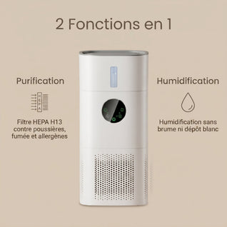 Purificateur d'Air 2 en 1 Humidificateur Filtre HEPA H13 | Imbrys