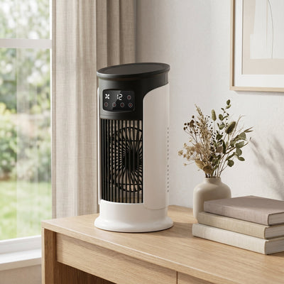 Rafraîchisseur d'air 3 en 1 Ulvera sur une console près d'une fenêtre