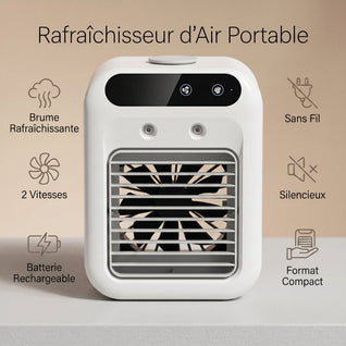 Rafraîchisseur d'Air Portable avec Humidification Rechargeable | Ivelys