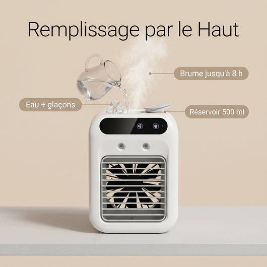 Remplissage par le haut du rafraîchisseur d'air portable Ivelys