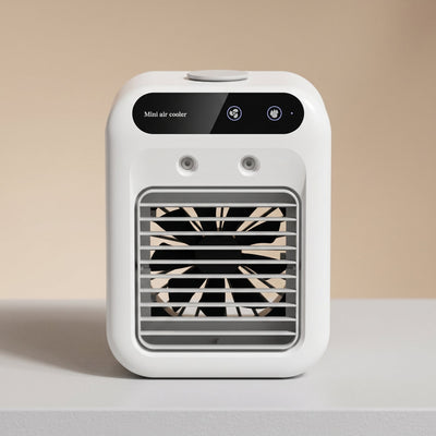 Rafraîchisseur d'air portable Ivelys sur fond beige