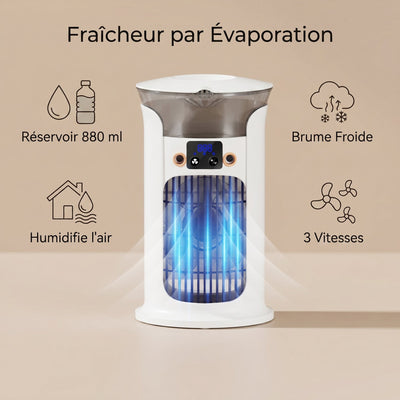 Rafraichisseur air USB Onyra reservoir 880 ml brume froide 3 vitesses