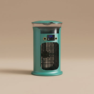 Rafraîchisseur d'air USB humidificateur Onyra sur fond beige