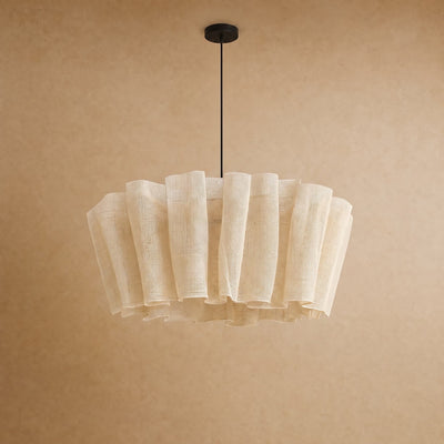 Suspension Abat-Jour Plissé Fibre Naturelle E27 Rinalya - Azeniah