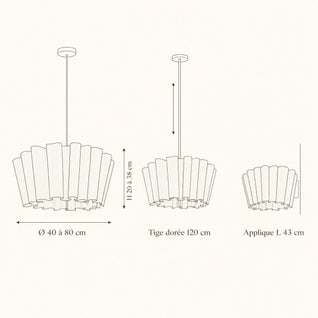 Suspension Abat-Jour Plissé Fibre Naturelle | Rinalya