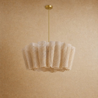 Suspension Abat-Jour Plissé Fibre Naturelle E27 Rinalya - Azeniah