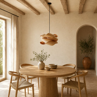 Suspension Bois Design Nuage de Rubans Ø 45 cm | Kumora