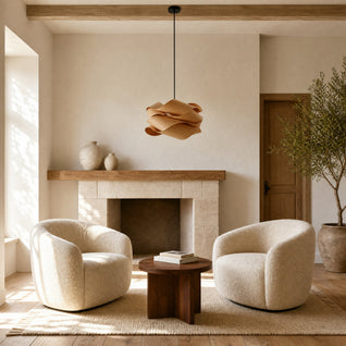 Suspension Bois Design Nuage de Rubans Ø 45 cm | Kumora